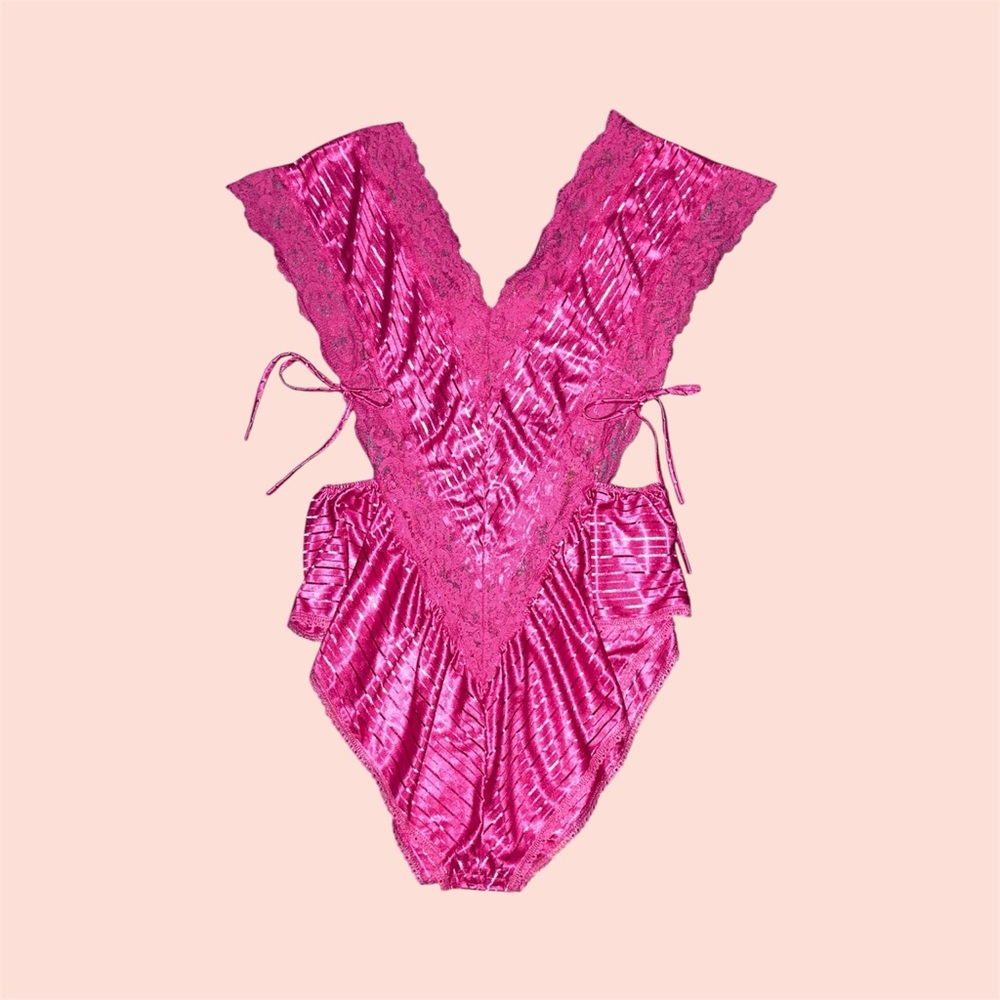 Vintage Pink Lace Teddy